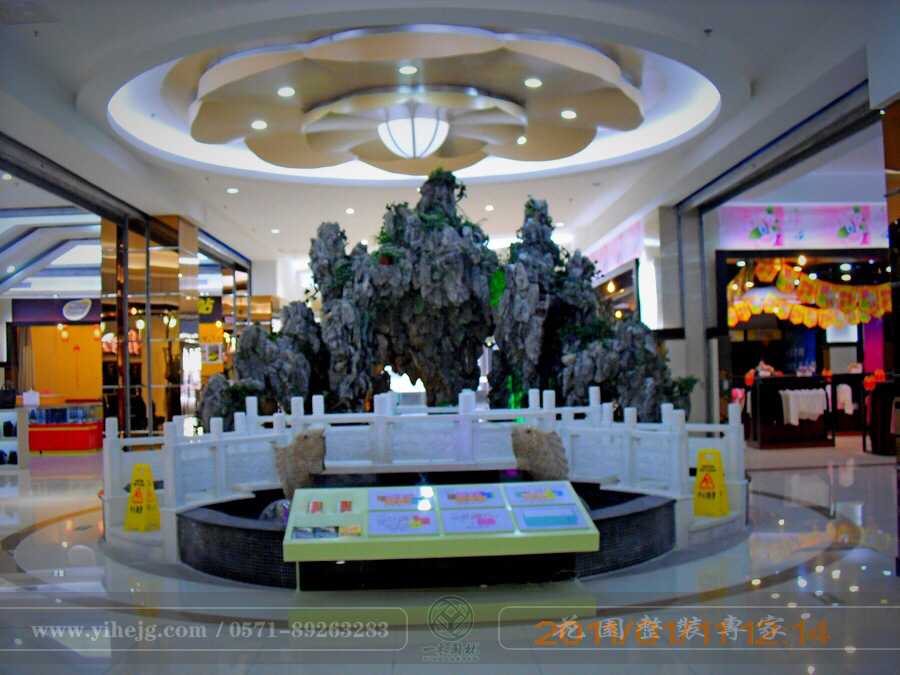 揚(yáng)州力保廣場假山水景｜商場中庭景觀設(shè)計(jì)｜假山小品制